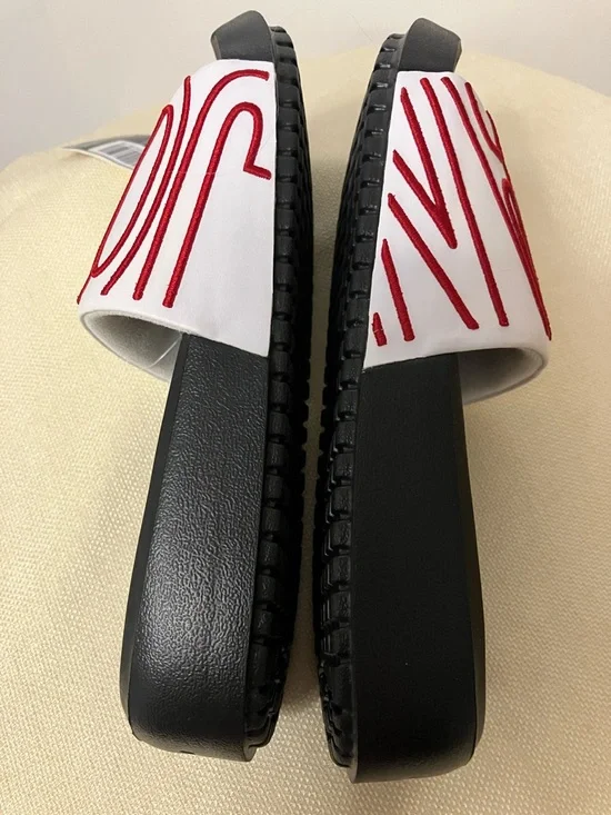 Nike Jordan Nola Slide Sandals W Sz 8   White Black Gym Red - Picture 8 of 12